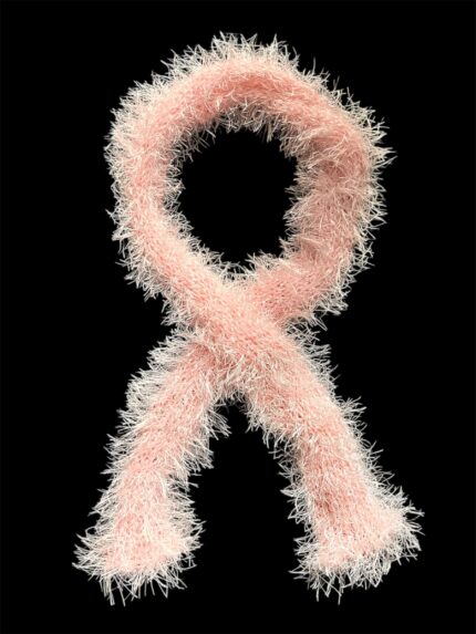 Blush Knitted fur-scarf